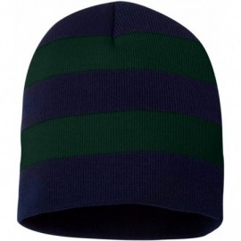 Skullies & Beanies SP01 - Rugby Striped Knit Beanie - Navy/ Forest - CW1180CU56L $15.48