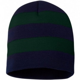 Skullies & Beanies SP01 - Rugby Striped Knit Beanie - Navy/ Forest - CW1180CU56L $8.70
