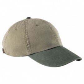 Baseball Caps 6-Panel Low-Profile Washed Pigment-Dyed Cap - Khaki/Spruce Green - C012NGG3PHM $9.87