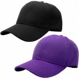 Baseball Caps Baseball Dad Cap Adjustable Size Perfect for Running Workouts and Outdoor Activities - 2pcs Black & Purple - C4...