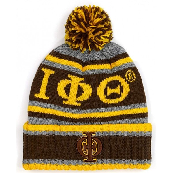 Skullies & Beanies Iota Phi Theta Beanie IPT Brown - CT18QSDXOAM $23.16