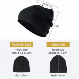 Skullies & Beanies 100% Silk Knitted Slouchy Beanie Breathable Thin Women Men Stretch Skull Cap Soft Comfortable - Cream - CN...