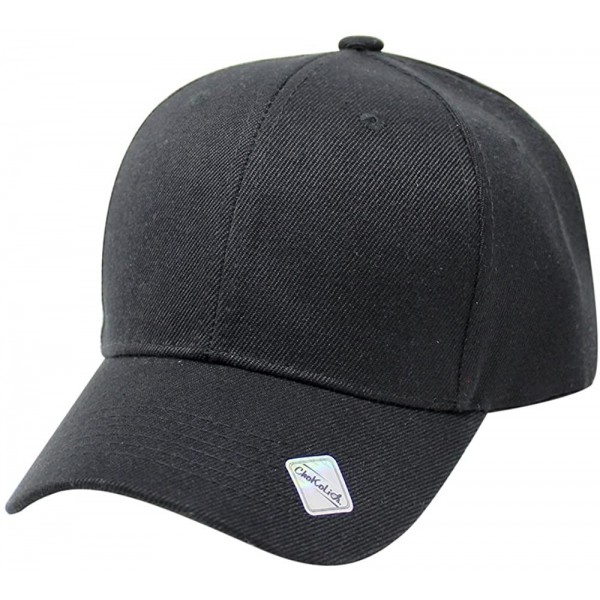 Baseball Caps Baseball Hat Adjustable Blank Cap Mid Profile Structured Baseball Cap - Ball Cap Black - C918IKGUQYG $10.88