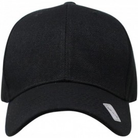 Baseball Caps Baseball Hat Adjustable Blank Cap Mid Profile Structured Baseball Cap - Ball Cap Black - C918IKGUQYG $10.88