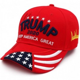 Baseball Caps Donald Trump Hat 2020 Keep America Great KAG MAGA with USA Flag 3D Embroidery Hat - Hat-12red - CA1935SEMKO $13.29