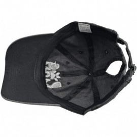 Baseball Caps Denim Fabric Adjustable Dog Mom Hat Fashion Distressed Baseball Cap for Women - Embroidered Ponytail Black - CG...