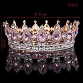 Headbands Elegant Crystal Bridal Princess Crown Classic Gold Queen Tiaras-gold white - gold white - CD18WR8N6RY $34.09