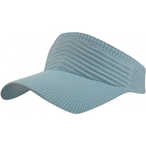 Visors Womens Summer Quick-Dry Mesh Empty Top Golf Stretchy Sun Baseball Visor Hat Cap - Light Blue - C418H32NX6N $10.21