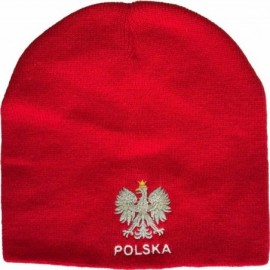 Skullies & Beanies Red Winter Hat - Polska Eagle. One Size fits All. Made of 100% Acrylic Material - CW116R1B0L1 $22.12