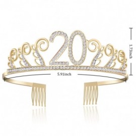 Headbands Birthday Rhinestone Princess Silver 21st - Gold-20th - CB18CYQ6IAK $12.13