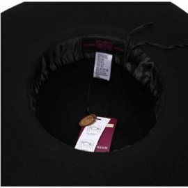 Fedoras Women's Wide Brim 100% Wool Snakeskin Band Floppy Hat - Black - CT12MXX3CE3 $29.54