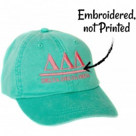 Skullies & Beanies Delta Delta Delta (B) Sorority Embroidered Baseball Hat Cap Cursive Name Font Tri Delta - Seafoam - C518DO...