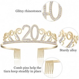 Headbands Birthday Rhinestone Princess Silver 21st - Gold-20th - CB18CYQ6IAK $12.13