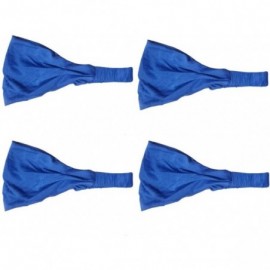 Headbands Headbands for Women Sweat Wicking Scarf Bandana Elastic Workout Headband Wrap Pack - 4 pack navy - CR11VHNAEB5 $9.60