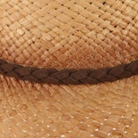 Baseball Caps Western Caramel Raffia Shapeable Straw Hat - CS183LG0UWY $41.16