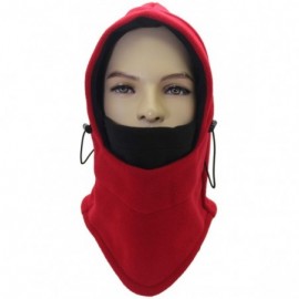 Balaclavas Balaclava Face Ski Mask - Motorcycle Fleece Hood/Neck Warmers/Hat Mens Womens - Red Black - CY187NX3NOQ $10.36