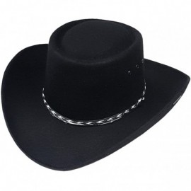 Cowboy Hats Unisex Gambler Faux Felt Cowboy Hat Black - C3180WLZS0R $29.57