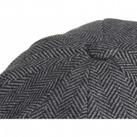 Newsboy Caps Men's 8 Piece 'Newsboy' Style Flat Cap Wool - Grey Herringbone - C11853K2NOY $41.85