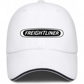 Baseball Caps Unisex Man's Baseball Hats Cotton Adjustable Mesh Flat Brim-Freightliner-Trucks-Flat Caps - White-8 - CJ18T754X...