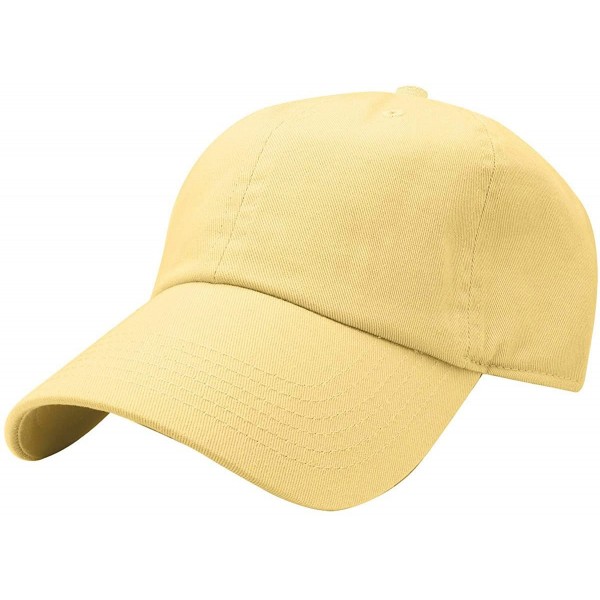 Baseball Caps Classic Baseball Cap Dad Hat 100% Cotton Soft Adjustable Size - Light Yellow - C011AT3VS6T $10.79