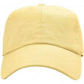 Baseball Caps Classic Baseball Cap Dad Hat 100% Cotton Soft Adjustable Size - Light Yellow - C011AT3VS6T $10.79