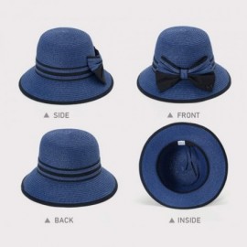 Sun Hats Fashion Classic Womens Foldable Sun Beach Straw Hats Accessories - 01blue - C2196IKLRYM $14.45