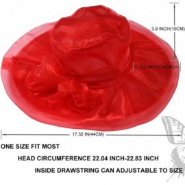 Sun Hats Women's Organza Kentucky Derby Church Fascinator Hat Wide Brim Summer Sun Hat for Bridal Tea Party Wedding - CT18TMX...