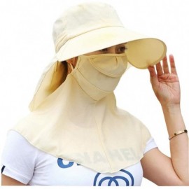 Bucket Hats Adjustable Outdoor Protection Foldable Ponytail - Beige - CW197WZRAYM $12.25
