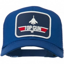 Baseball Caps Navy Top Gun Military Patched Mesh Cap - Royal - CH11Q3SPGSB $19.54