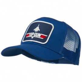 Baseball Caps Navy Top Gun Military Patched Mesh Cap - Royal - CH11Q3SPGSB $19.54