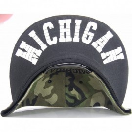 Baseball Caps Michigan 4-Color Script Men's Adjustable Snapback Baseball Caps - Camouflage/Black - C117YGN2RET $13.46