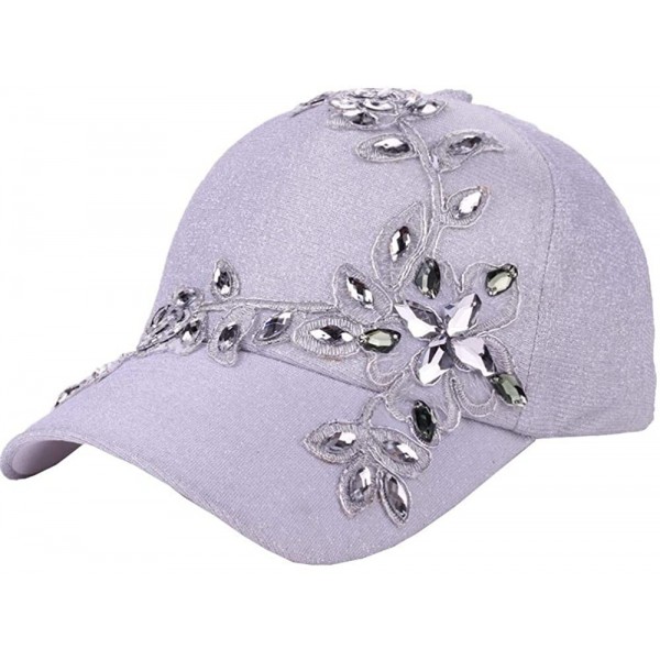 Bucket Hats Women Men Adjustable Letter Flower with Lace Rhinestone Denim Baseball Mesh Cap Hat - G - CF18R4NHSN8 $36.38