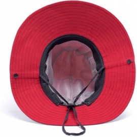 Sun Hats Women's Summer Mesh Wide Brim Sun UV Protection Hat with Ponytail Hole - Dark Red - CK18W2RR7TY $8.55