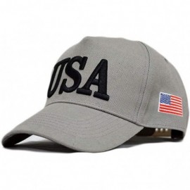 Baseball Caps Keep America Great Hat Donald Trump President 2020 Slogan with USA Flag Cap Adjustable Baseball Cap - Usa Gray ...