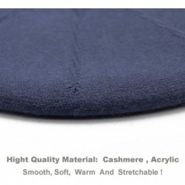 Berets French Beret Hat-Reversible Solid Color Cashmere Beret Cap for Womens Girls Lady Adults - Denim Blue1 - CZ192A7YHXN $1...