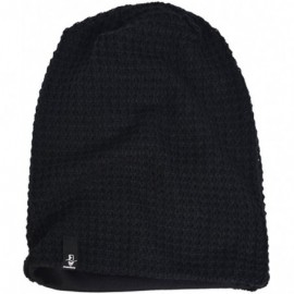 Berets Women's Knit Slouchy Beanie Baggy Skull Cap Turban Winter Summer Beret Hat - Solid Black - CG18W6LXEAO $10.14