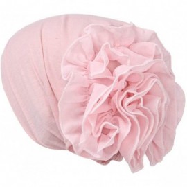 Skullies & Beanies Women Muslim Solid Flowers Cancer Chemo Hat Fashion Turban Headbands Hair Loss Wrap Cap - Pink - CG185U98N...