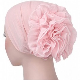 Skullies & Beanies Women Muslim Solid Flowers Cancer Chemo Hat Fashion Turban Headbands Hair Loss Wrap Cap - Pink - CG185U98N...