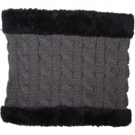 Skullies & Beanies Mens Slouchy Beanie Knit Winter hat Neck Warmer Scarf Set - Charcoal - CV185QEWOUA $13.20
