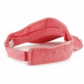 Visors Frayed Pigment Dyed Garment Washed Distressed Adjustable Visor Cap - Coral - CO186OTOLR0 $12.59