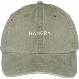 Baseball Caps Hangry Embroidered Pigment Dyed Washed Cotton Cap - Khaki - C012KIK441T $18.51