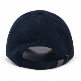 Baseball Caps Unisex Faux Suede Baseball Cap Adjustable Plain Dad Hat for Women Men - Navy Blue - CZ12EL6250N $11.61