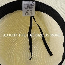 Sun Hats Womens UPF50 Foldable Summer Straw Hat Wide Brim Fedora Sun Beach hat - White - C3189UAEMC6 $32.56