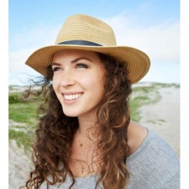 Sun Hats Womens UPF50 Foldable Summer Straw Hat Wide Brim Fedora Sun Beach hat - White - C3189UAEMC6 $20.72