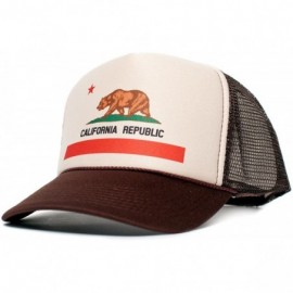 Baseball Caps California Flag Cali Unisex-Adult One Size Trucker Hat Cap (Tan/Brown) - CL11T57X0CV $12.00