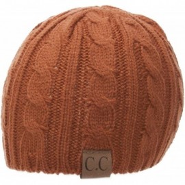 Skullies & Beanies Thick Knitted Cuffless Beanie - Rust - CP11QA0V32J $8.06