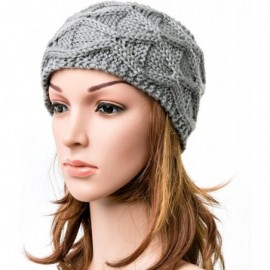 Cold Weather Headbands Women's Chunky Cable Knitted Turban Headband Ear Warmer Head Wrap - 5 Grey - CG186W4YKS3 $11.10