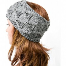 Cold Weather Headbands Women's Chunky Cable Knitted Turban Headband Ear Warmer Head Wrap - 5 Grey - CG186W4YKS3 $11.10