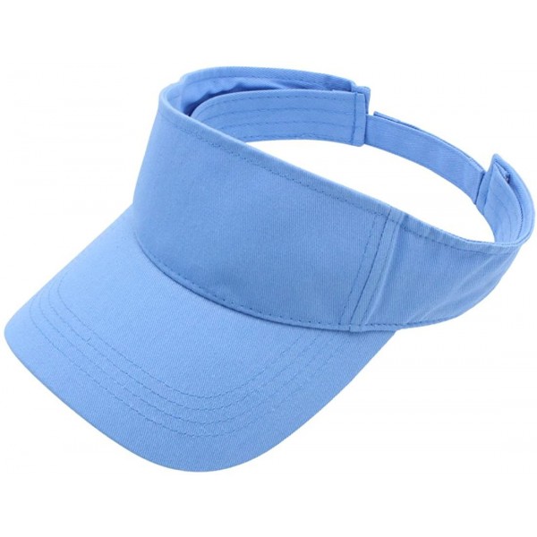 Visors Sun Sports Visor Men Women - 100% Cotton Cap Hat - Sky - C817YT0G2A4 $8.38