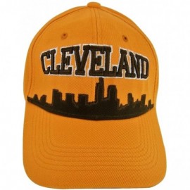 Baseball Caps Cleveland Skyline Men's Adjustable Baseball Cap - Orange - CX183K7Y4TU $8.60